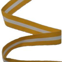 Лента желтая/белая 21мм 1метр